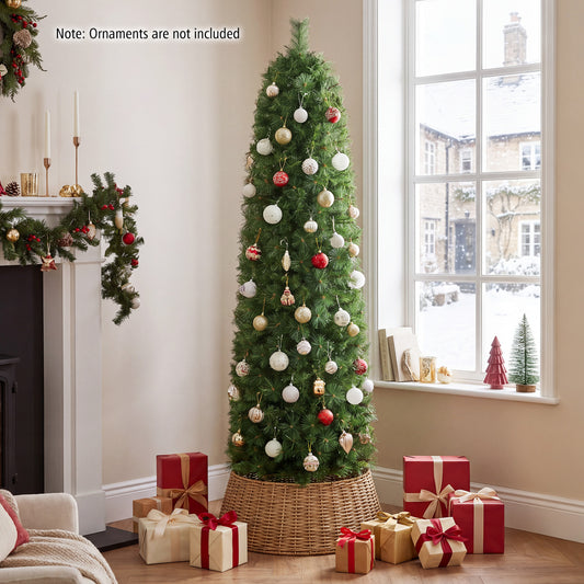 6 FT Artificial Pine Xmas Tree, 346 Tips, Realistic Needles, Green Christmas Tree Green at Gallery Canada