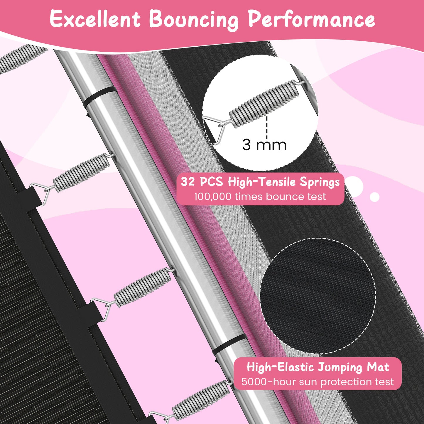 6 FT Kids Trampoline With Swing, Horizontal Bar, Pink Trampolines at Gallery Canada