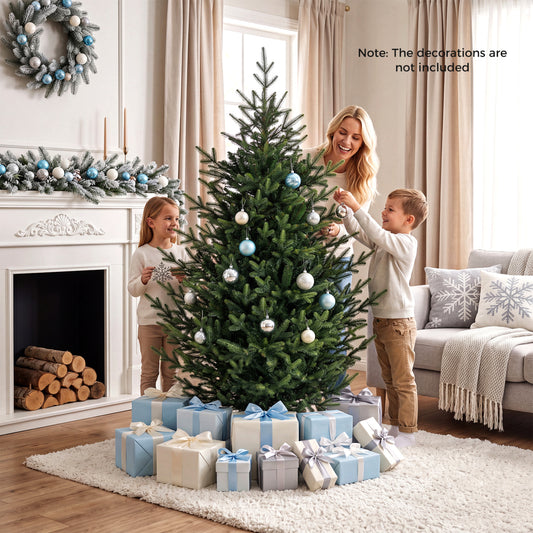 6 FT Pre-Lit Artificial Christmas Tree, 240 Warm White LED, Green Christmas Tree Green at Gallery Canada