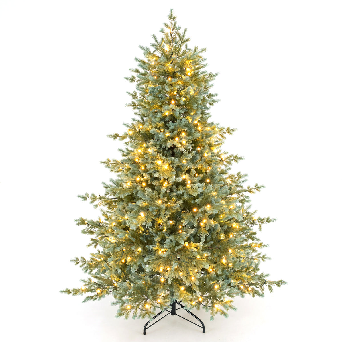 6 FT Pre-Lit Artificial Christmas Tree, 350 Warm White LED Lights, Green