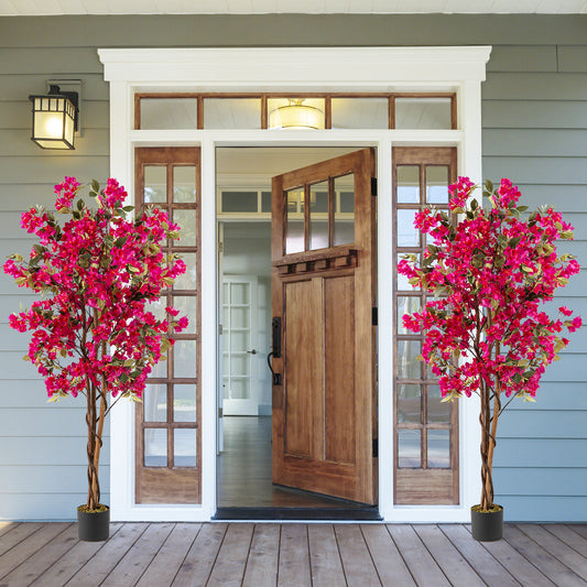 6 Feet Artificial Bougainvillea Tree, 910 Flowers, 2 Pieces Faux Plants Options at Gallery Canada