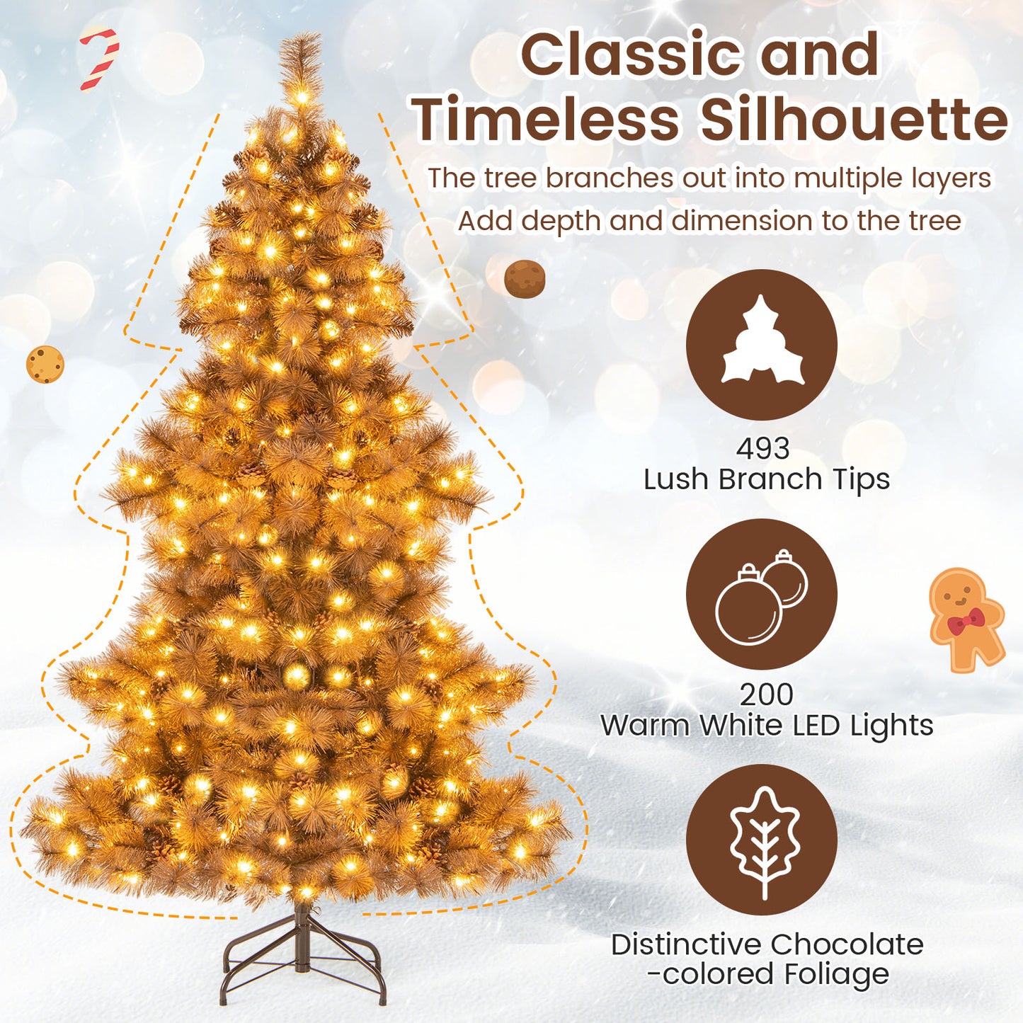 6 Feet Artificial Christmas Tree, 493 Branch Tips, Home Office Carnival Christmas Tree at Gallery Canada