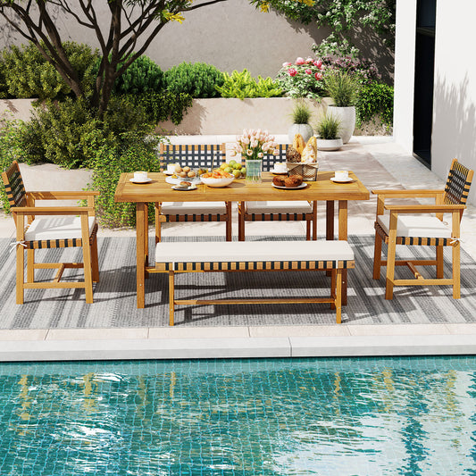 6-Piece Patio Dining Set, Farmhouse Furniture For 5-6 People Patio Dining Sets Options at Gallery Canada