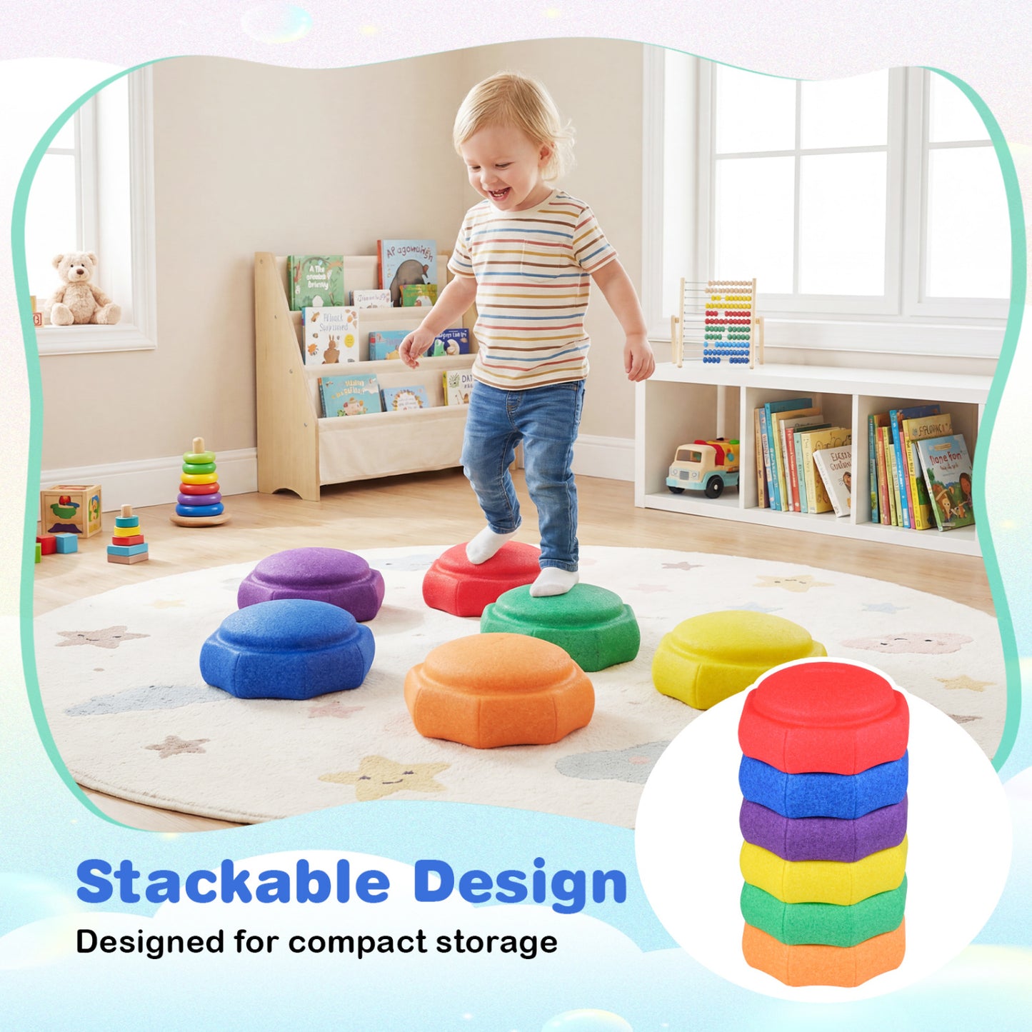 6-Piece Stepping Stones for Kids for Sensory Play and Coordination Toy Sports at Gallery Canada
