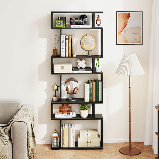 6-Tier Bookcase, Anti-Tipping Kit, Black Bookcases Black at Gallery Canada