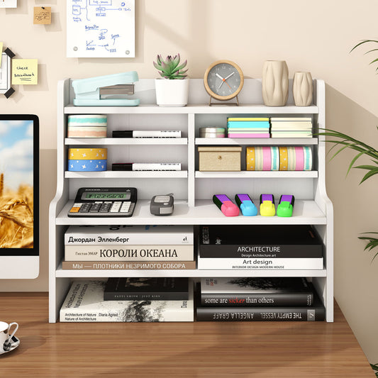 6-Tier Compact Storage Rack with 4 Removable Shelves for Small Spaces Home Office, White Bookcases White at Gallery Canada