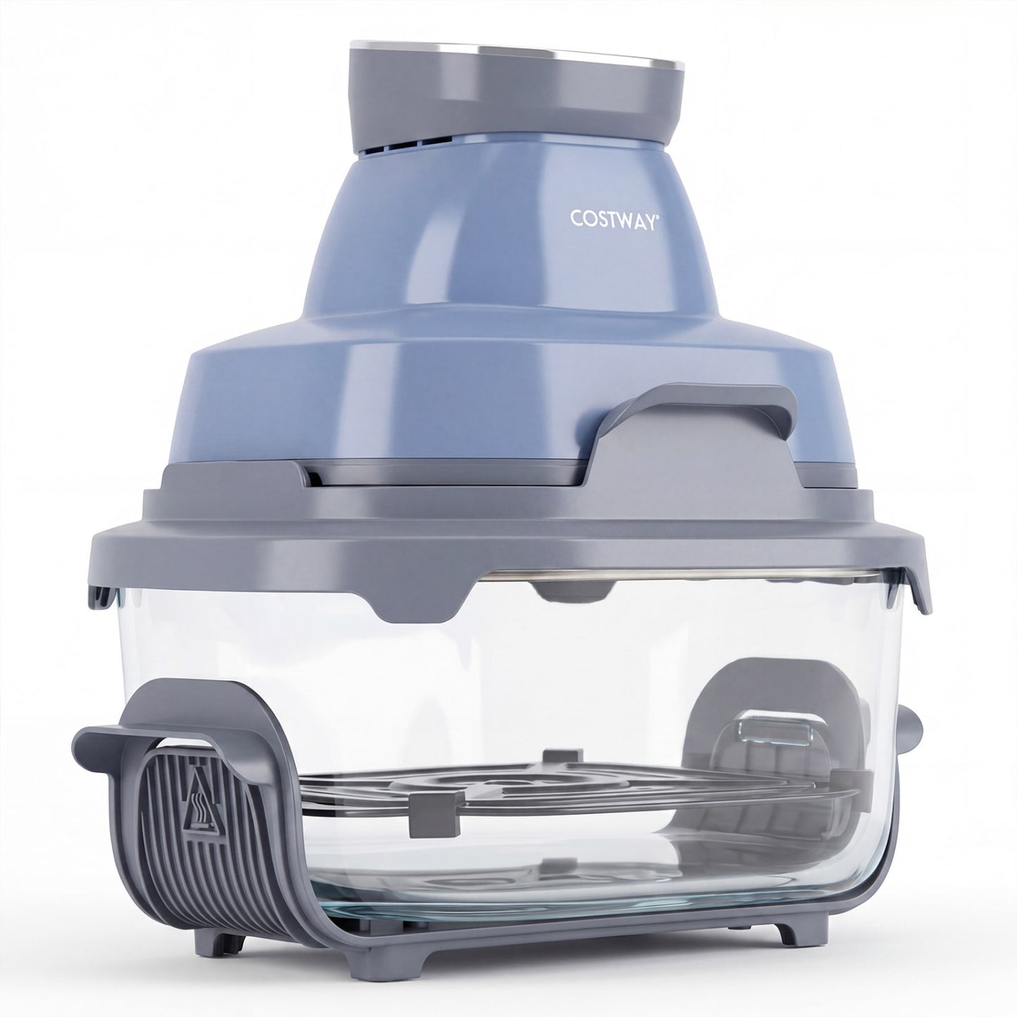 Portable Glass Air Fryer, 1500W, Dual Containers, Dishwasher Safe, Blue Air Fryers Blue at Gallery Canada