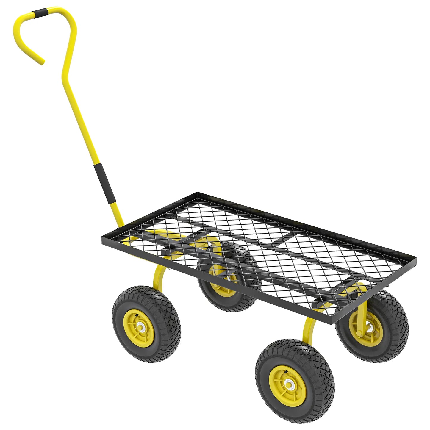 Heavy Duty Garden Wagon, 10" Wheels, 330 lbs, Yellow Folding Garden Carts at Gallery Canada