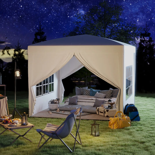 9.7' x 9.7' Outdoor Pop Up Tent, Wedding Gazebo Canopy, White Pop Up Canopies White at Gallery Canada