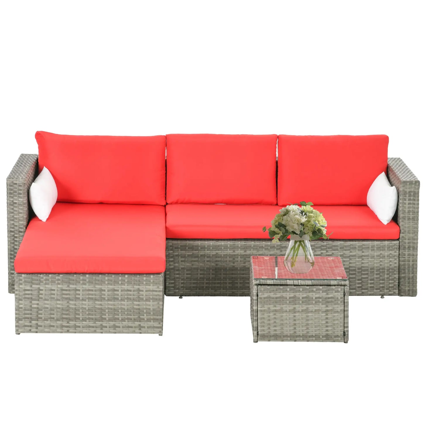 Modern Rattan Sofa Set, 3pcs, Wicker Patio Furniture, Coffee Table Patio Furniture Sets at Gallery Canada