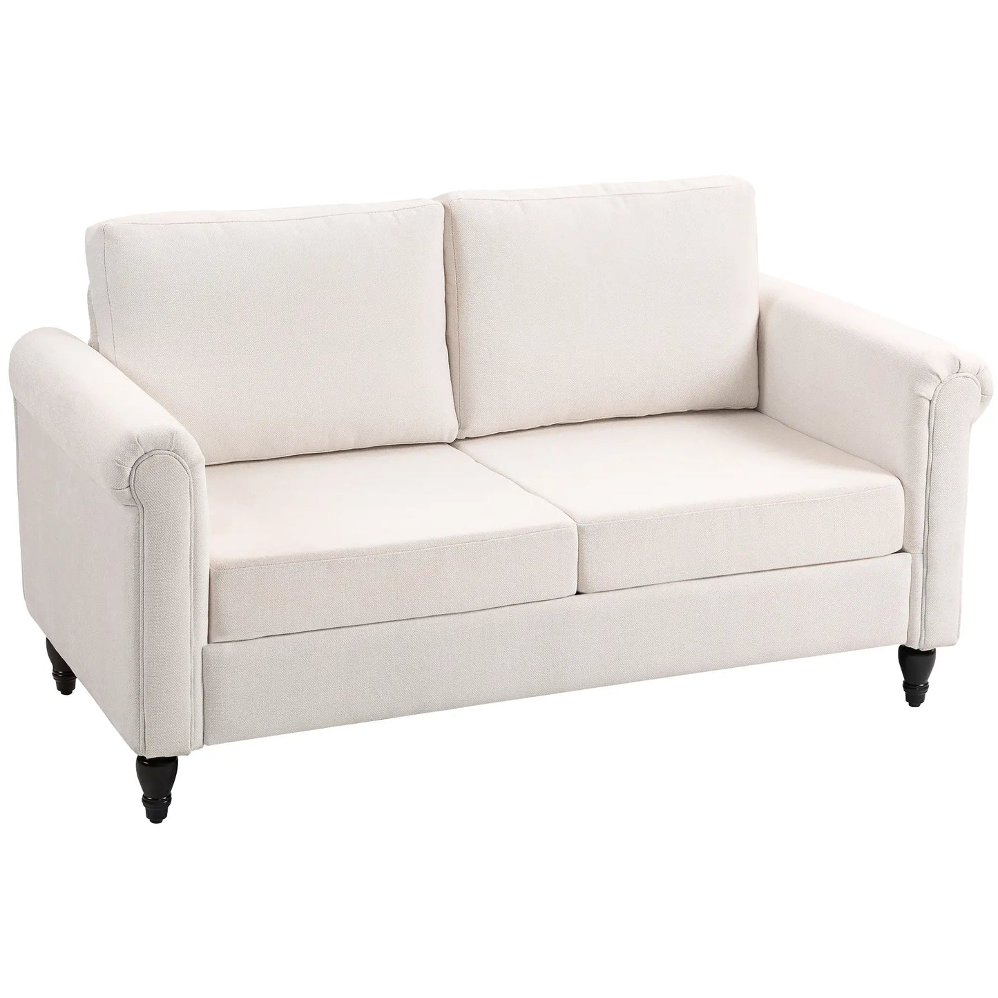 Vintage Loveseat, Chenille Fabric 2 Seater Sofa, Cream White 2-Seater Sofas at Gallery Canada