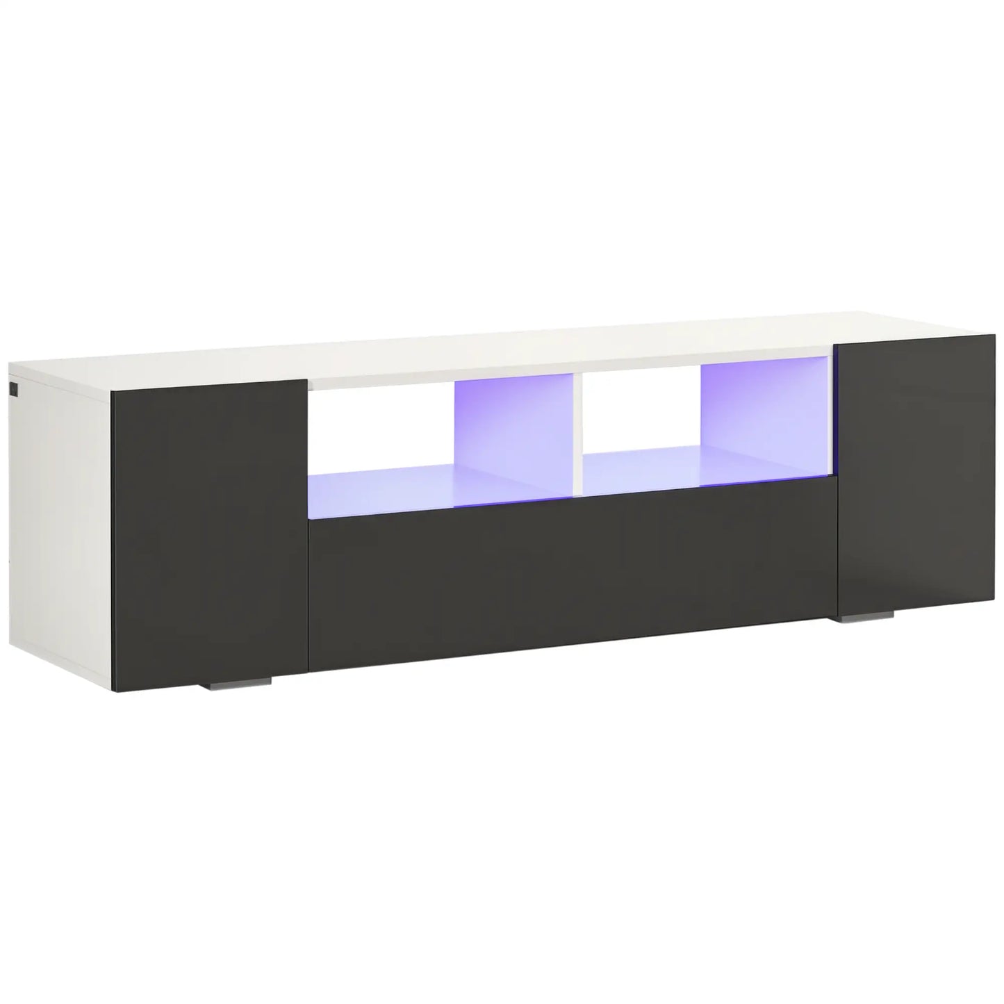 TV Stand for 60" TVs, LED Lights, Storage Shelves, 53.9" x 13.8" x 16.5", Grey TV Stands at Gallery Canada