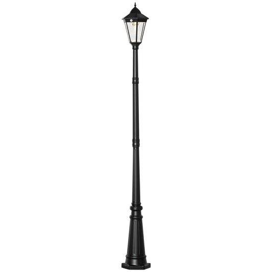 92" Solar Lamp Post Light Outdoor Street Lamp, Motion Activated Sensor PIR, Adjustable Brightness for Backyard, Black - Gallery Canada