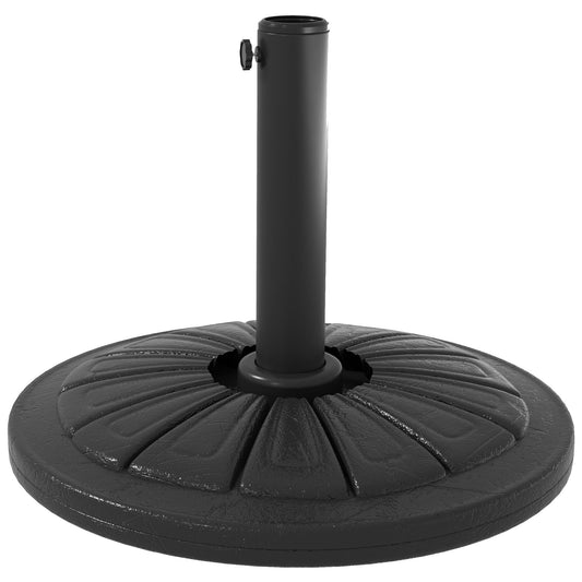 Umbrella Base, Heavy Duty Concrete Base Holder with Steel Pole, Round Parasol Stand for Patio, Outdoor, Backyard, Black - Gallery Canada