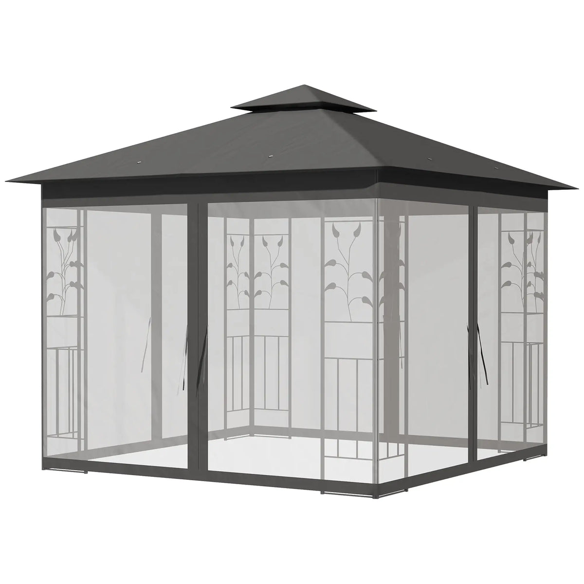 10'x10' Steel Patio Gazebo, Grey Gazebos at Gallery Canada