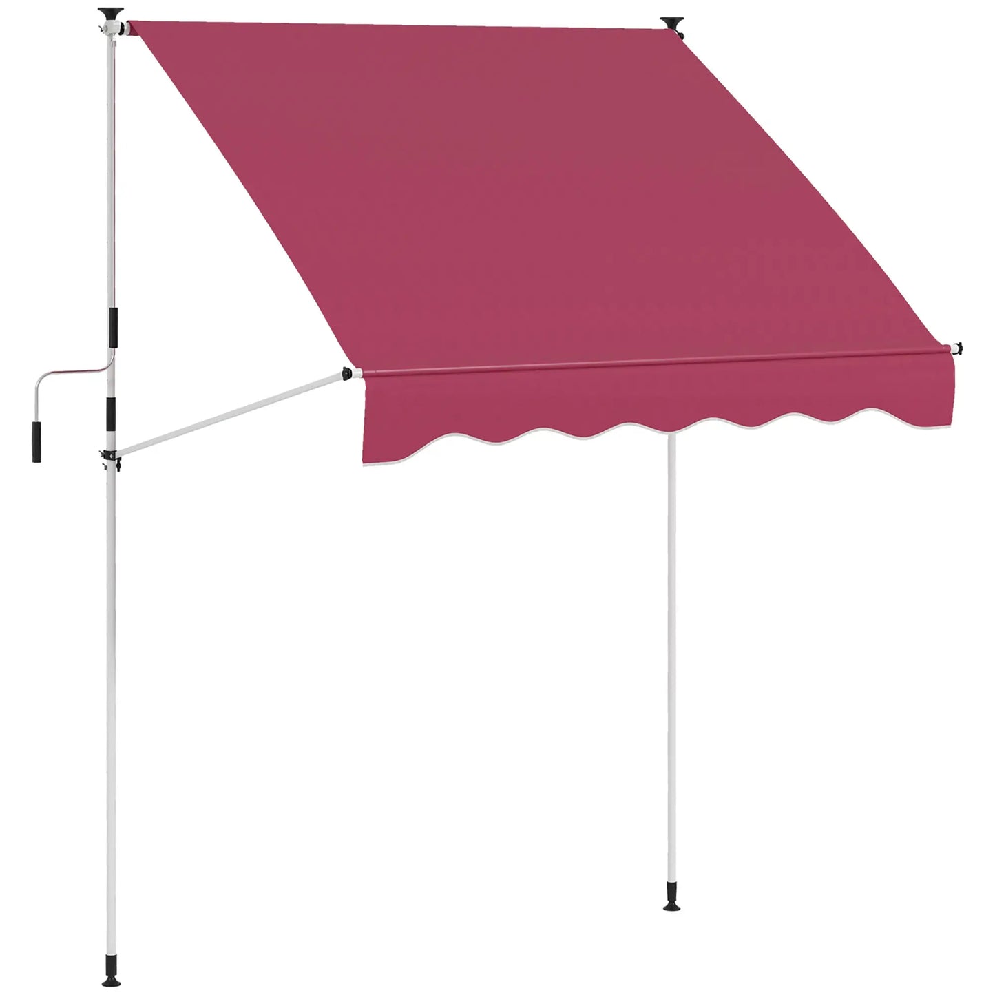 6.6'x5' Manual Retractable Patio Awning, Water Resistant, UV Protector, Wine Red Patio Awnings at Gallery Canada