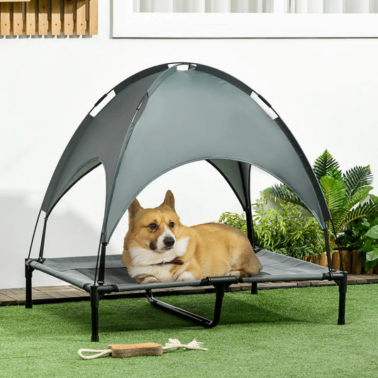 Large Elevated Dog Bed, 6.2"L X 29.9"W 36.2"H, Foldable, Grey Elevated Dog Beds Grey, Black at Gallery Canada