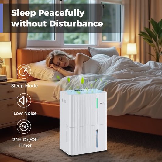 74 Pints Dehumidifier, 4500 Sq. Ft, White Dehumidifiers White at Gallery Canada