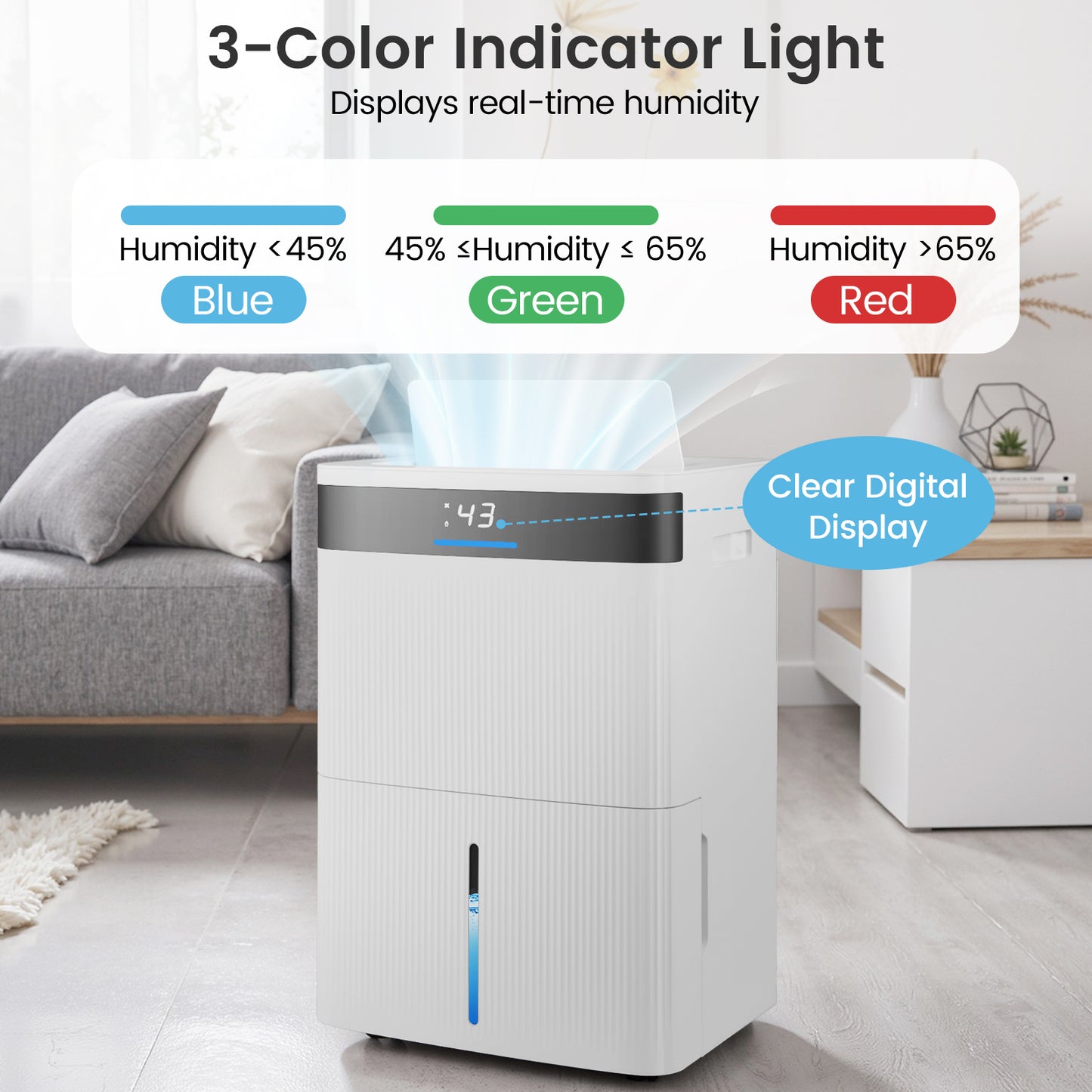 74 Pints Dehumidifier For Home, 4500 Sq.Ft, White Dehumidifiers at Gallery Canada