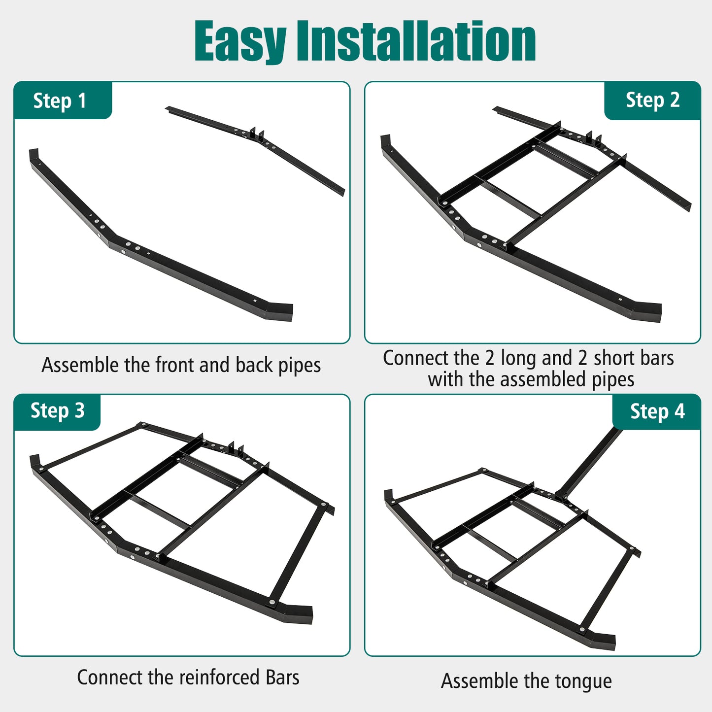 74" Wide Driveway Drag Tow Behind Leveling Rake, Black Lawn Care Tools at Gallery Canada