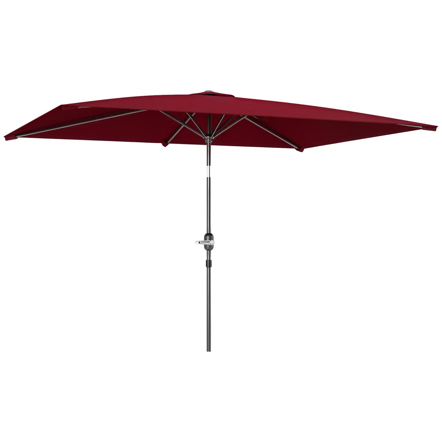 6.6x9.6ft Rectangle Aluminum Tilt Patio Umbrella, Outdoor Sunshade, Wine Red Sun Umbrellas at Gallery Canada