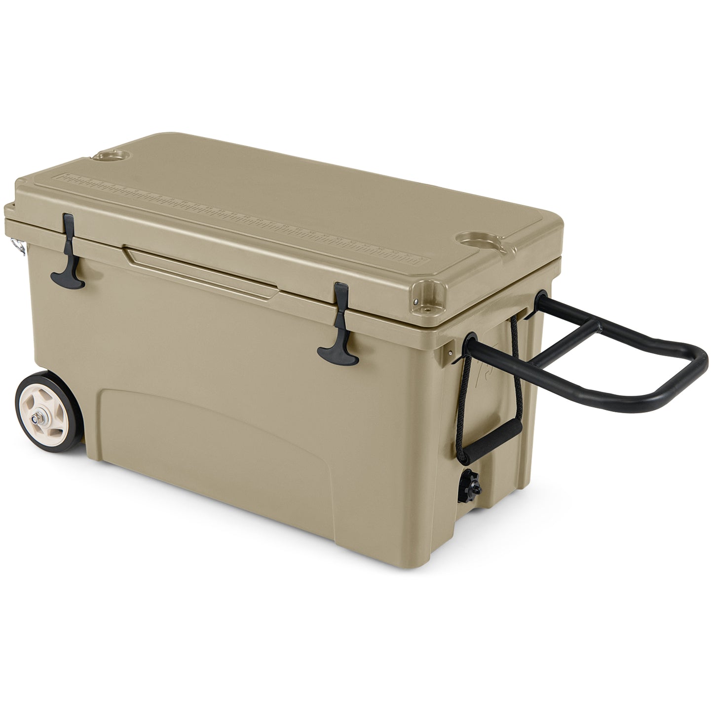 75 Quart Portable Hard Cooler with 6-Day Ice Retention and Wheels, Khaki Coolers Khaki at Gallery Canada