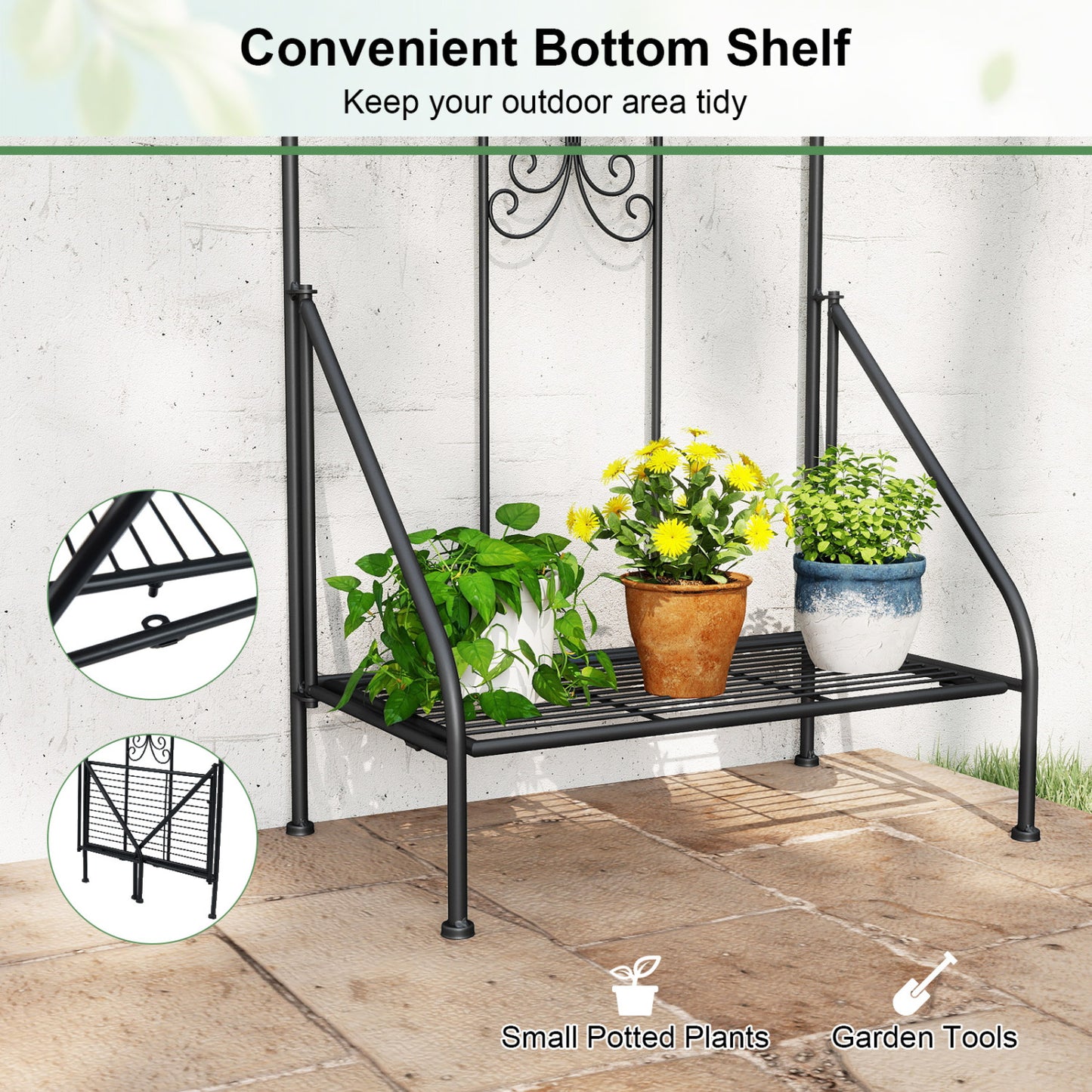 75x20 Inch Outdoor Metal Garden Trellis, Black