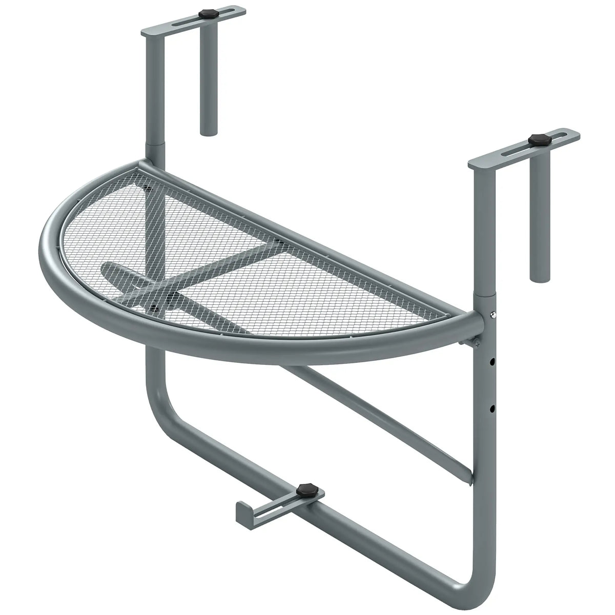 Metal Balcony Hanging Railing Table, Outdoor Serving Desk, Grey Balcony Table Hanging at Gallery Canada