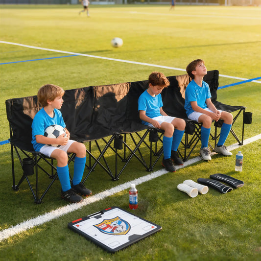 6 Seat Folding Camping Chair, Cup Holder, Carrying Case, Black Picnic Tables & Camping Chairs Black at Gallery Canada