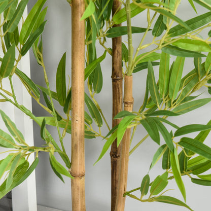 4FT Bamboo Silk Artificial Tree Fake Tropical Tree Imitation Leaf Faux Decorative Plant in Nursery Pot for Indoor Outdoor Decor at Gallery Canada