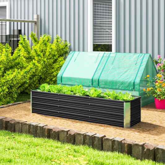 6' x 1.5' x 1.3' Galvanized Raised Garden Bed, Elevated Metal Planter Box, Dark Grey Raised Garden Beds Dark Grey at Gallery Canada