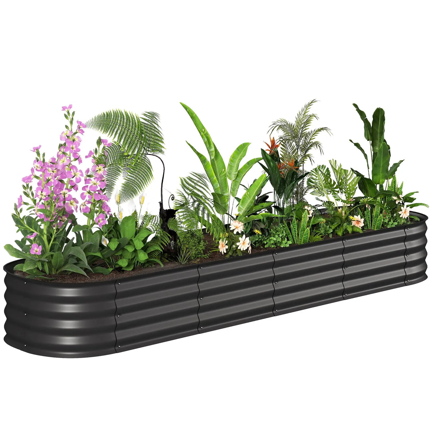 7.9 x 2 x 1ft Galvanized Raised Garden Bed Kit, Metal Planter Box, Black Galvanized Planter Boxes at Gallery Canada