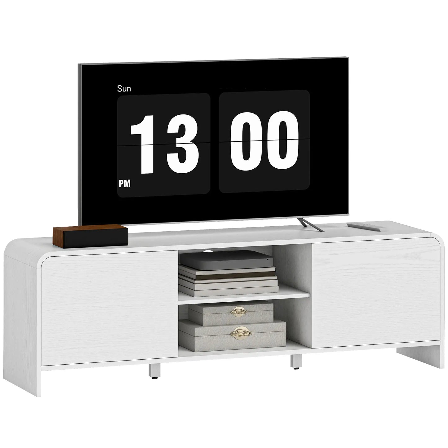 TV Stand For 65 Inch TV, 2 Cabinets 2 Shelves, White TV Stands at Gallery Canada