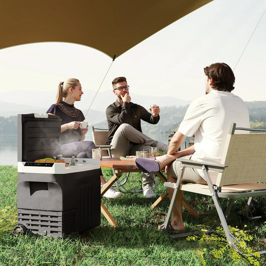 12V Car Fridge, 42 Quart (40L) Portable Cooler, 12V/24V DC, 100-240V AC Car Coolers Black at Gallery Canada