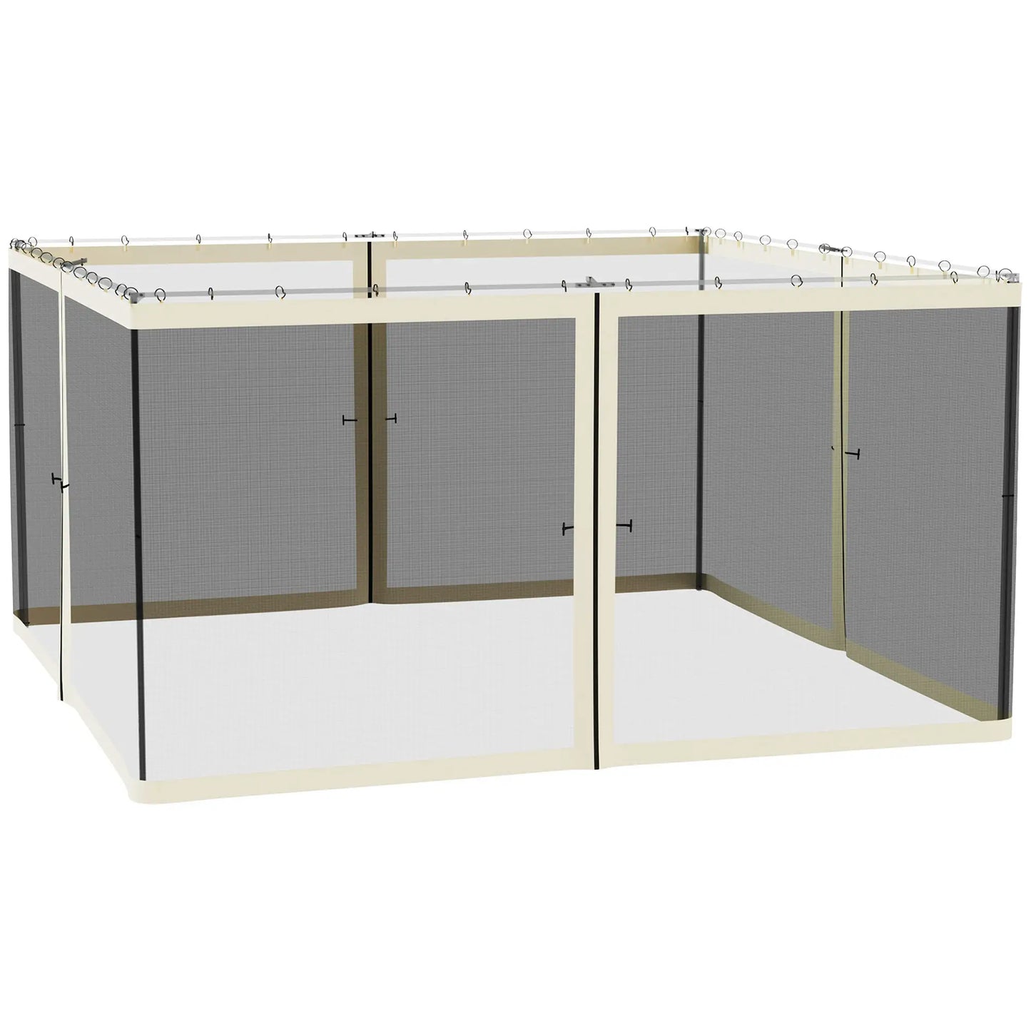 Replacement Mosquito Netting, 13' x 13', Cream White, Black Gazebos at Gallery Canada