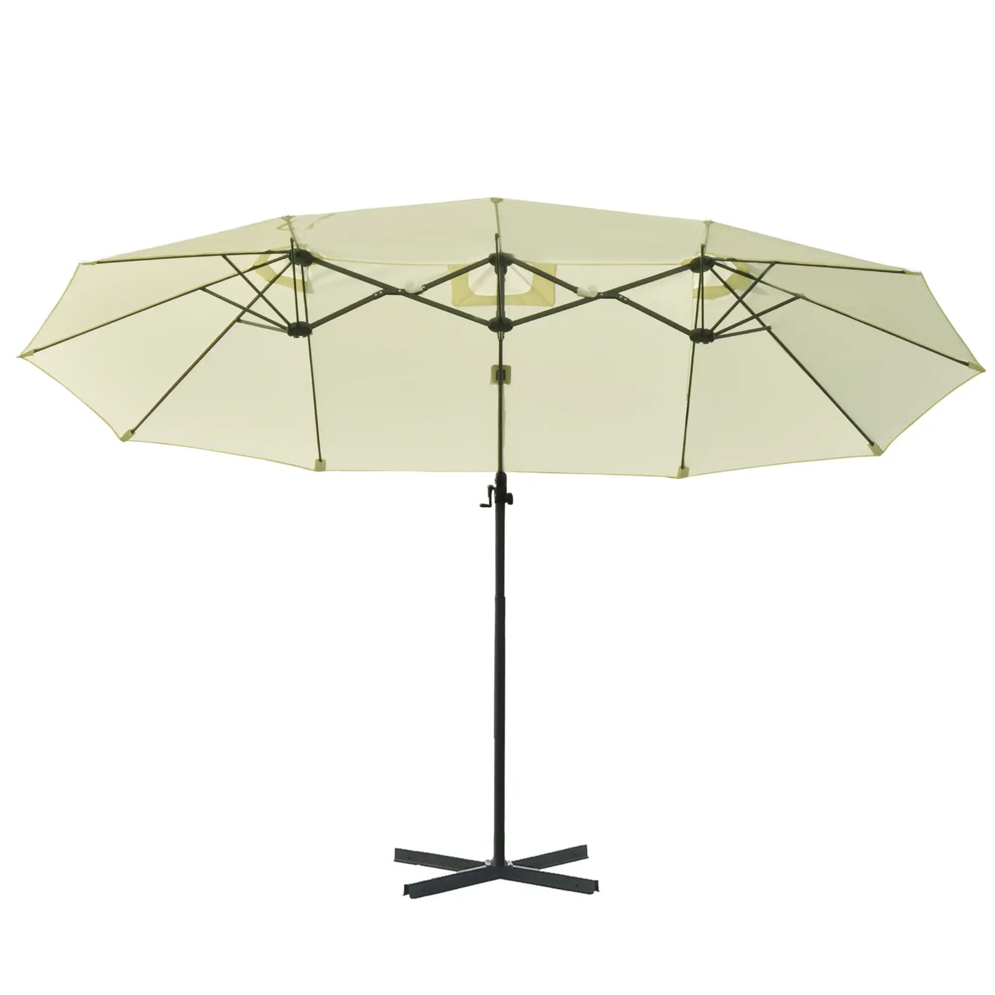 Outdoor Cantilever Umbrella, Twin Canopy Sunshade, Lift, Beige Cantilever Umbrellas at Gallery Canada