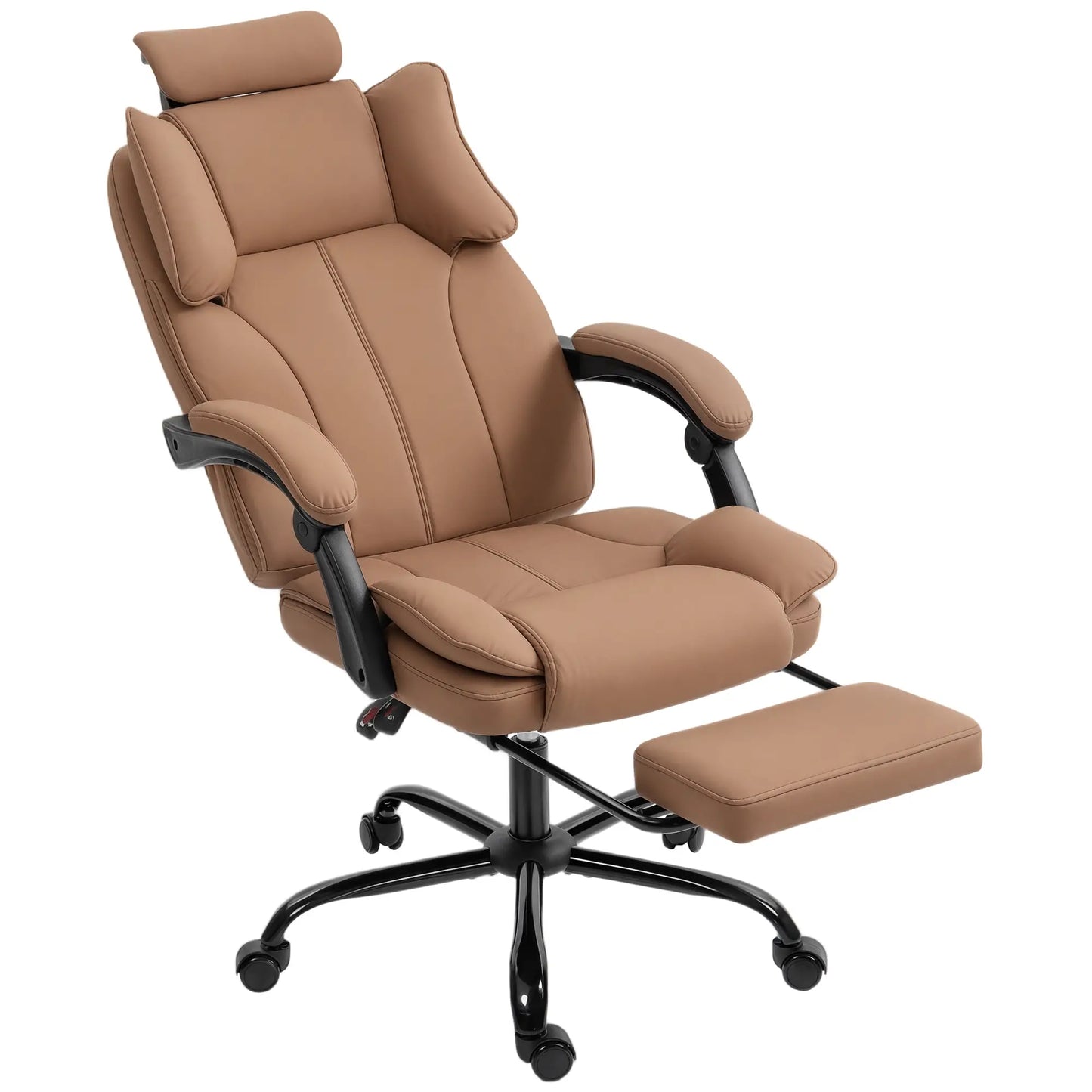 Reclining Office Chair, Executive Desk Chair, Headrest, Footrest, Brown Executive & Manager Chairs at Gallery Canada