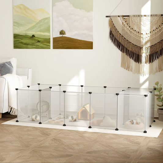 20 Panels DIY Small Animal Cage, With Door, Top Cover, White Houses & Habitats Black, White at Gallery Canada