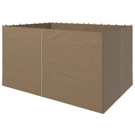 4-Panel Replacement Gazebo Curtains Gazebo Privacy Sidewall for 10' x 13' Canopy, Hooks/C-Rings Included, Dark Brown - Gallery Canada