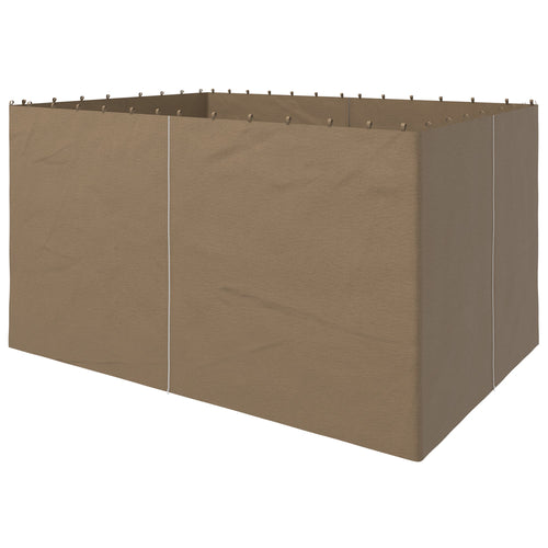 4-Panel Replacement Gazebo Curtains Gazebo Privacy Sidewall for 10' x 13' Canopy, Hooks/C-Rings Included, Dark Brown