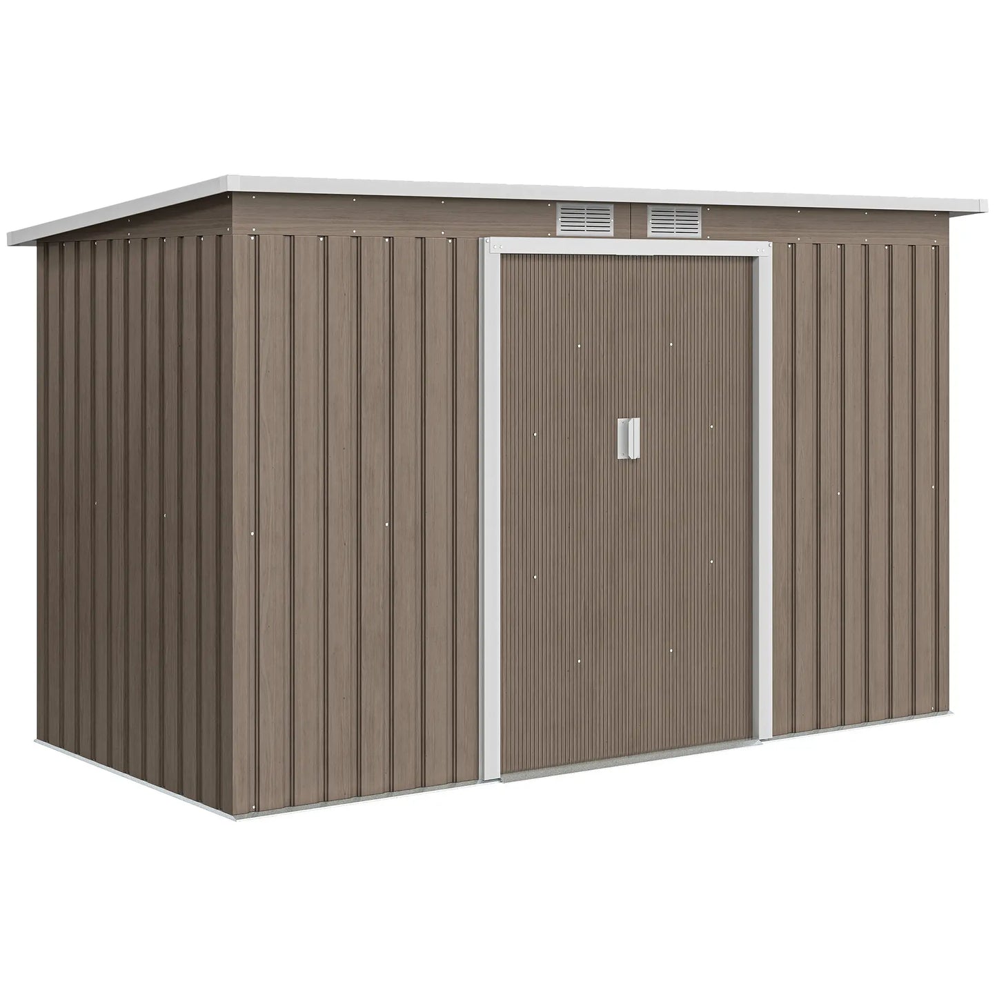 9' x 4' Metal Storage Shed, Foundation Kit, Ventilation, Light Grey Sheds at Gallery Canada