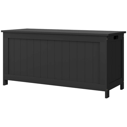 Storage Trunk with 2 Safety Hinges, Modern Entryway Bench with Side Handles, Toy Chest for Living Room, Playroom, Black - Gallery Canada