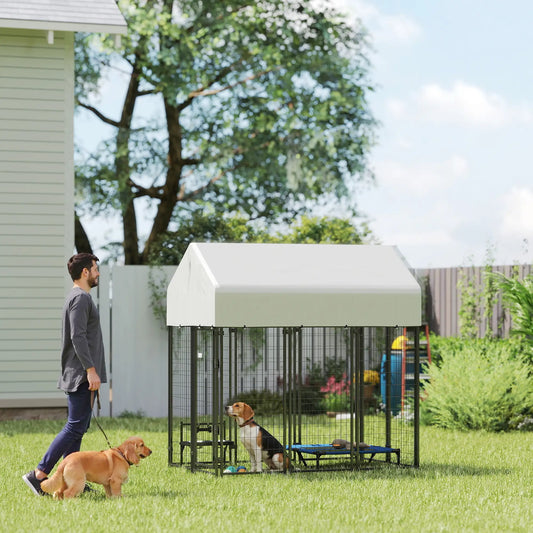 Outdoor Dog Kennel With Roof, 6 X 4 X 6 Ft Dog Kennels Multi Colour at Gallery Canada