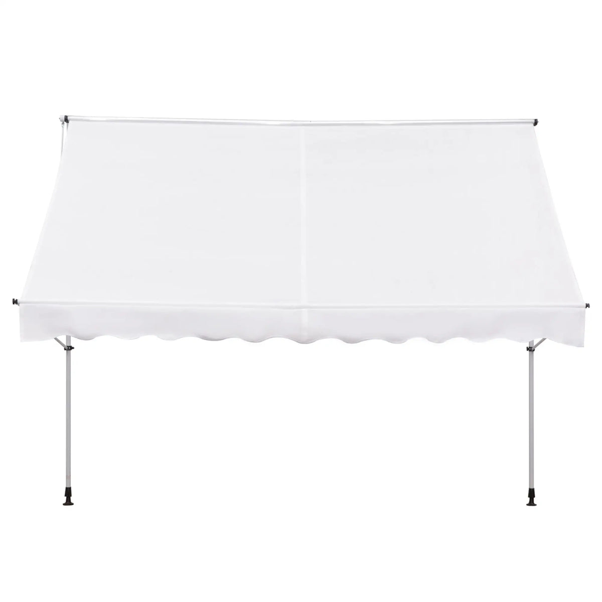 10x5ft Manual Retractable Awning, Patio Sun Shade, Water Resistant, White Window Awnings at Gallery Canada