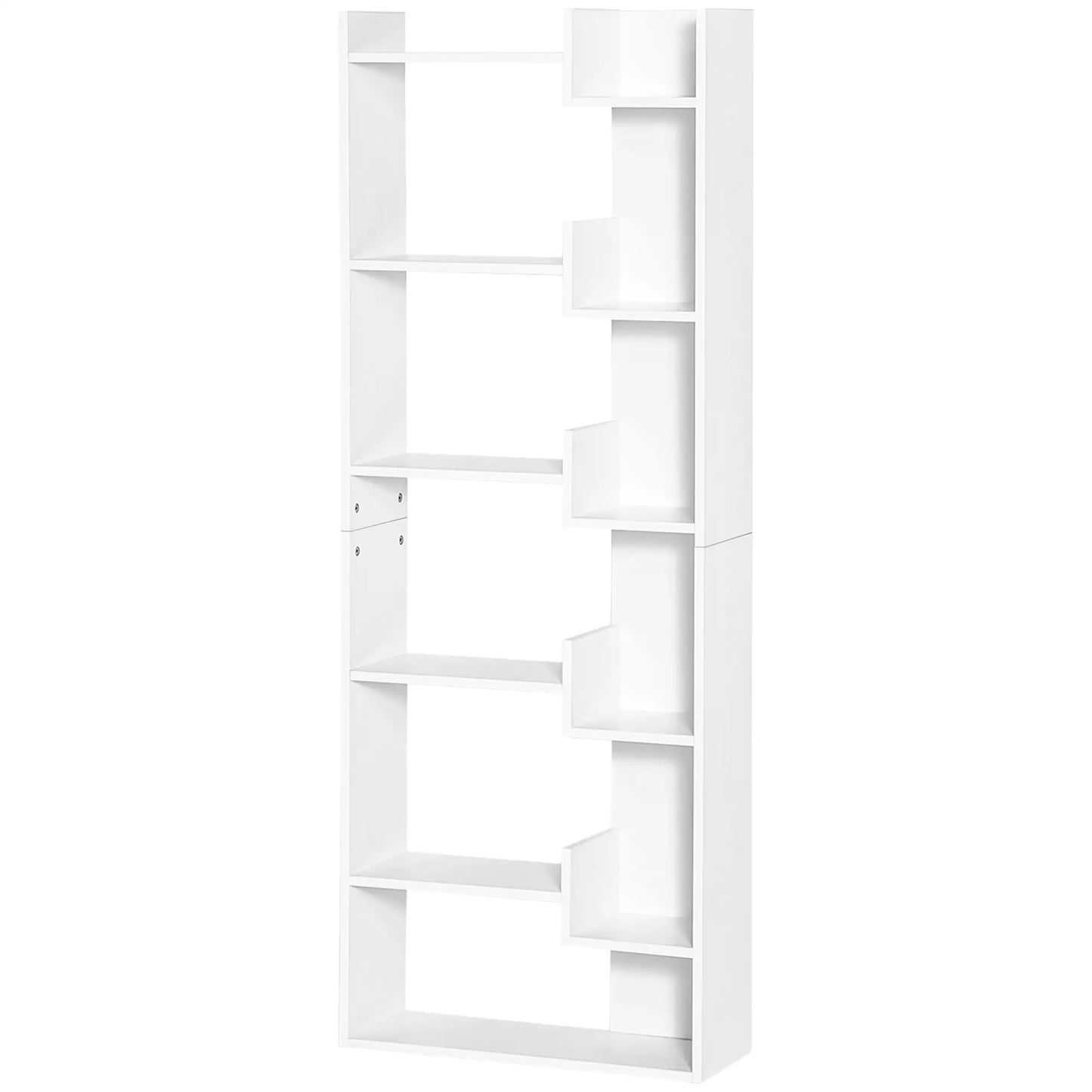 6-Tier Tall Bookcase, Modern Storage Bookshelf, White Display Bookshelves at Gallery Canada