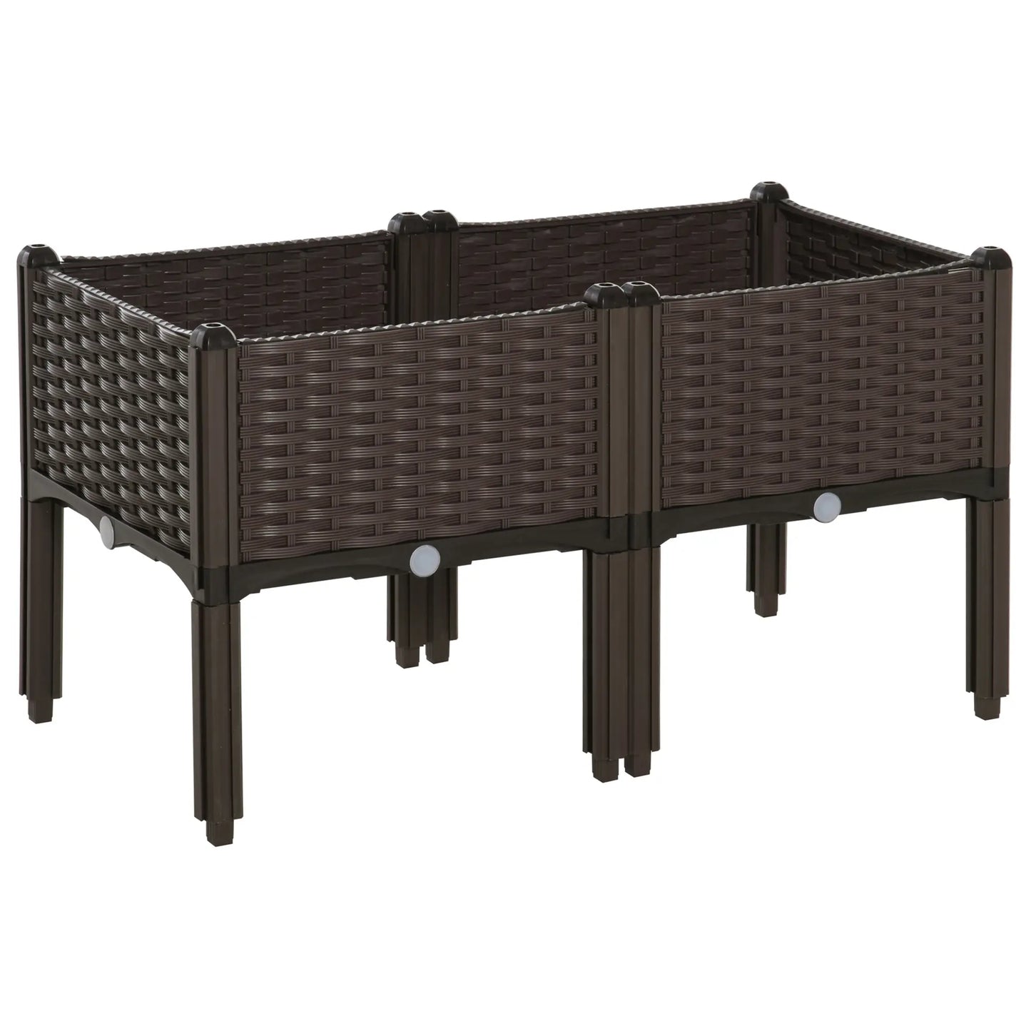 2-Piece Raised Garden Bed, PP Flower Bed, Stackable Vegetable Herb Grow Box Raised Garden Beds at Gallery Canada
