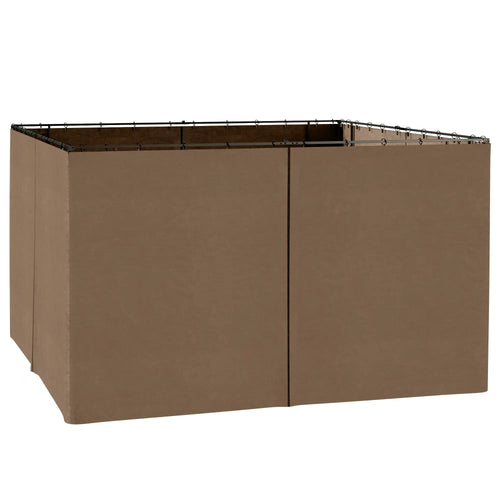 10' x 12' Gazebo Sidewall Set, 4 Panels, Hooks, C-Rings, Brown