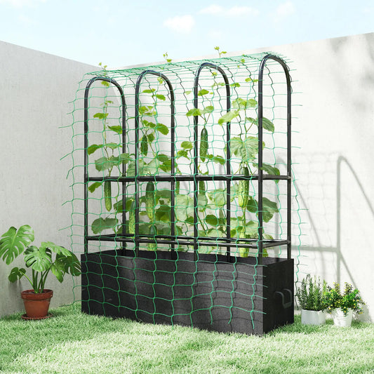 Raised Garden Bed With Trellis, Tomato Cage, 52.8 Gal Grow Bag Raised Garden Beds Black at Gallery Canada