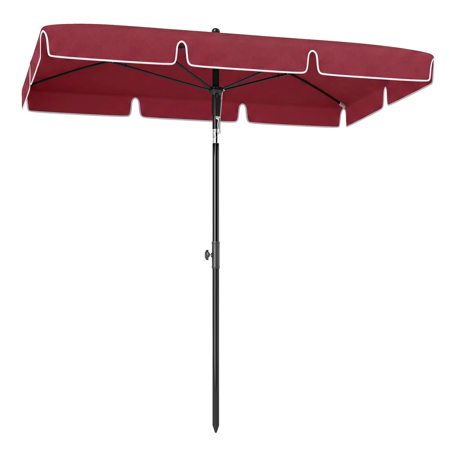 6.5x4ft Rectangle Tilt Adjustable Patio Umbrella, Red Sun Umbrellas at Gallery Canada
