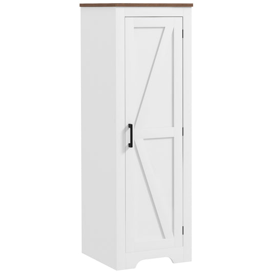 Farmhouse Accent Cabinet with Adjustable Shelf Barn Door Storage Cabinet for Living Room Floor Pantry Cabinet White - Gallery Canada